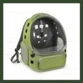 Green Clear-Front Cat Carrier Backpack with Storage Pockets