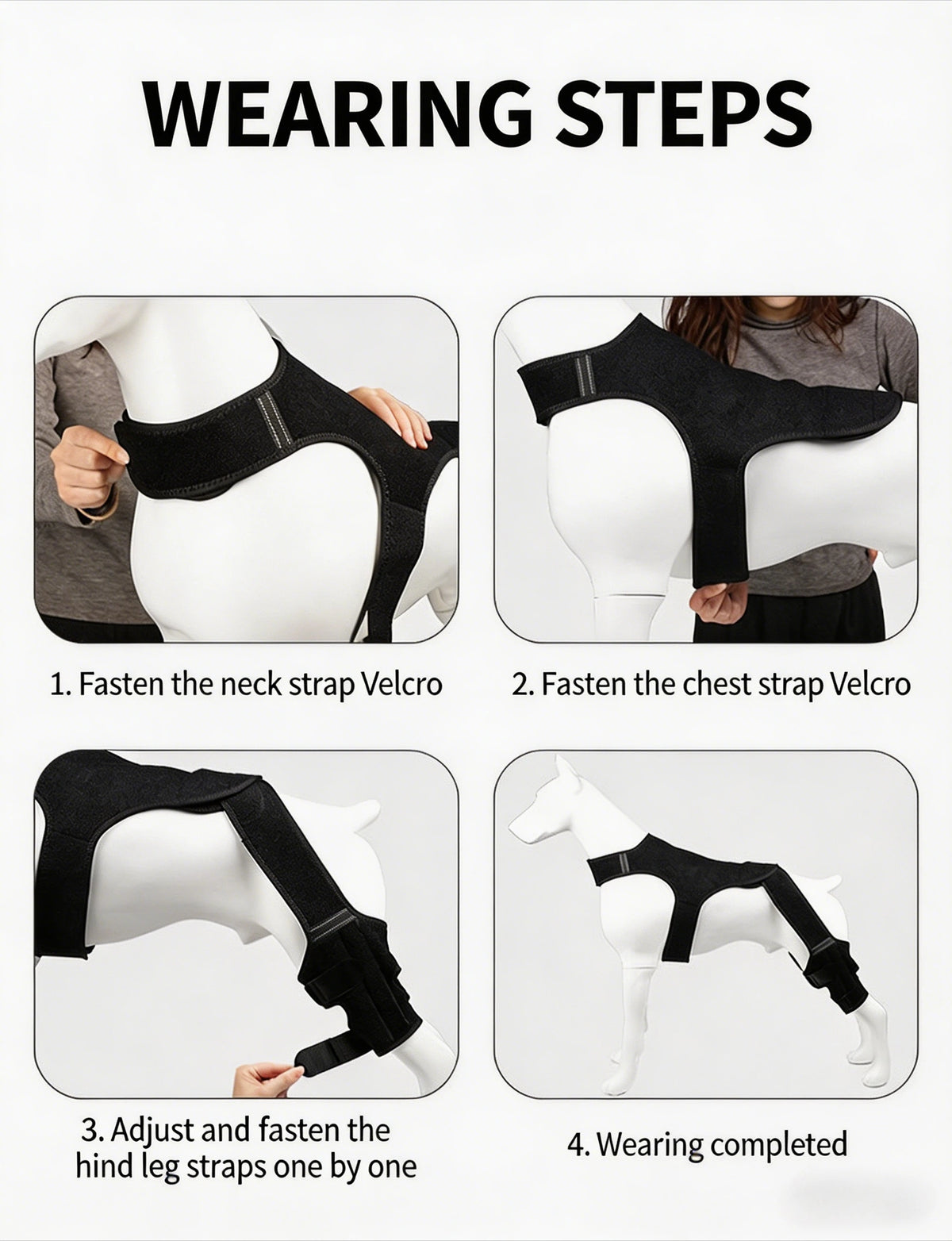 Dog Hind-Leg Brace with Neck and Chest Wrap