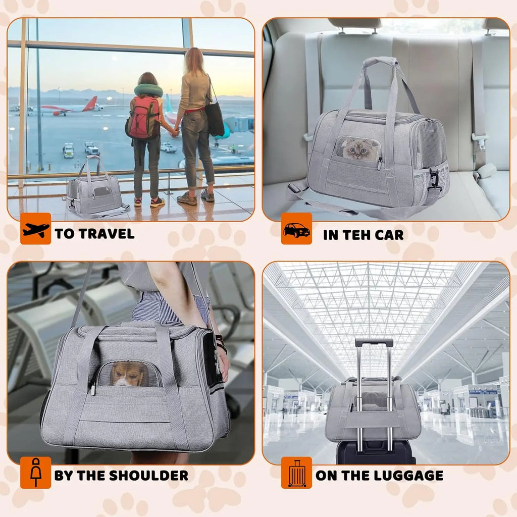 Soft-Sided Pet Carrier with Top Access & Shoulder Strap