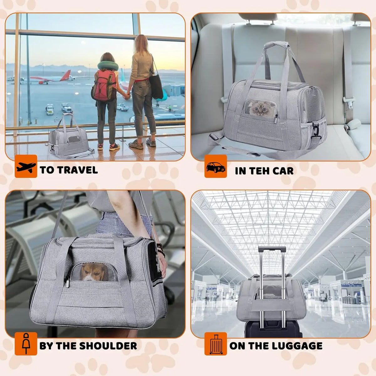 Soft-Sided Pet Carrier with Top Access & Shoulder Strap