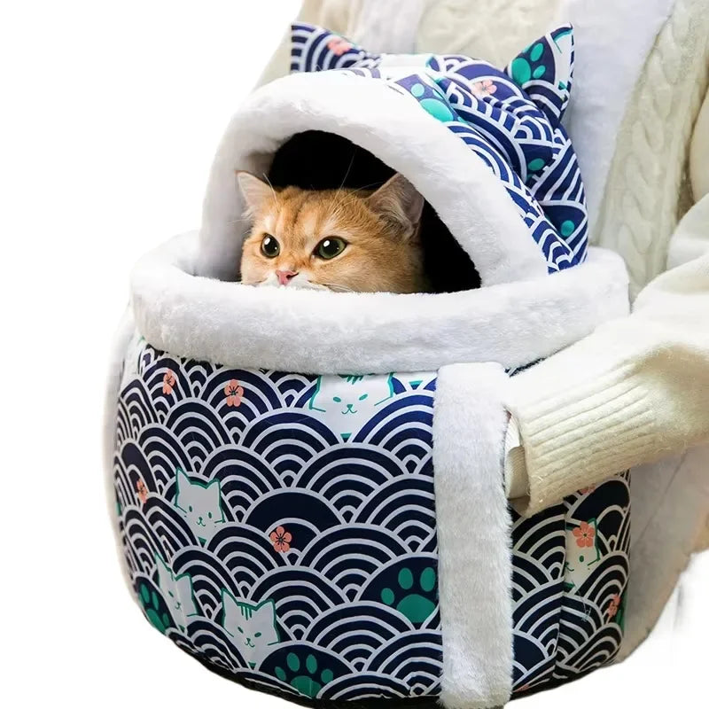 Plush Front Pet Carrier for Cats & Small Dogs