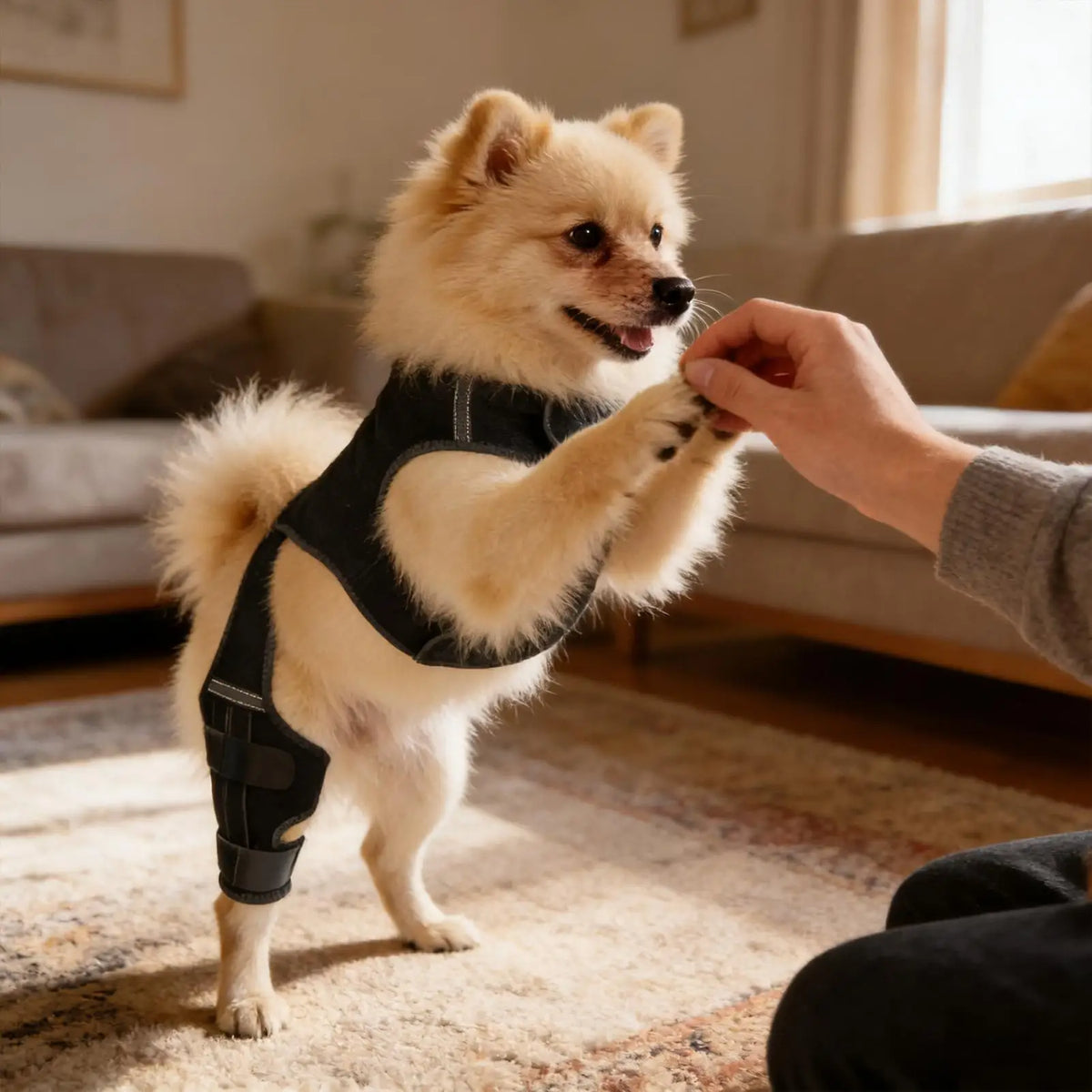 Adjustable Dog Rear-Leg Brace with Body Harness