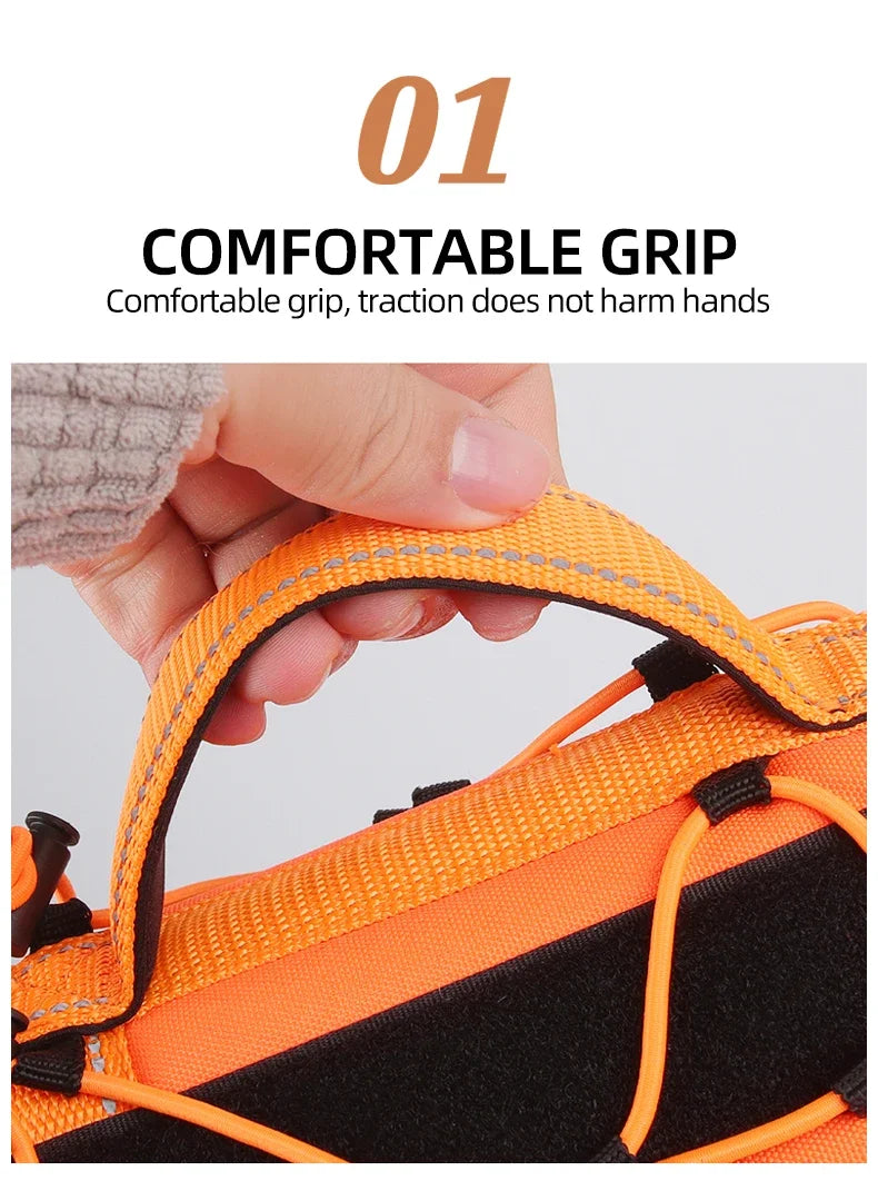 Adjustable Dog Harness with Reflective Trim & Top Handle