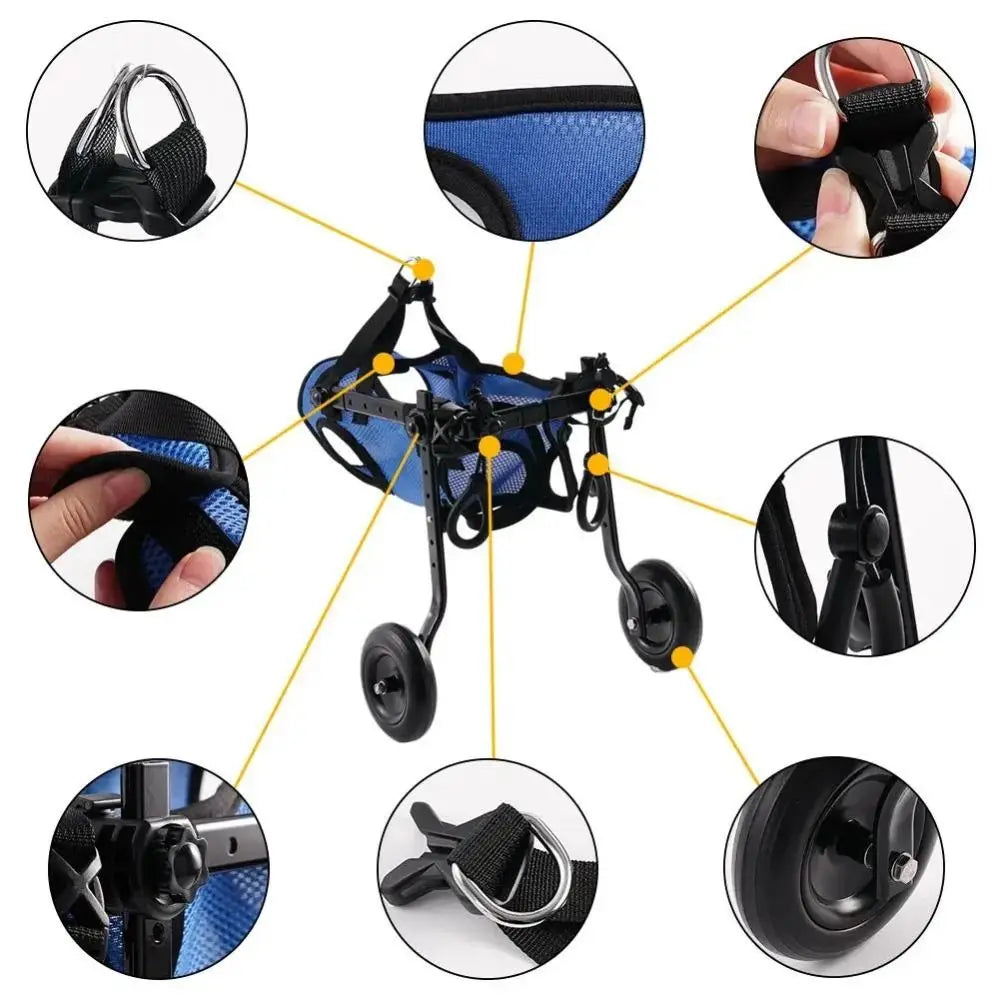 Adjustable Two-Wheel Rear-Support Pet Wheelchair