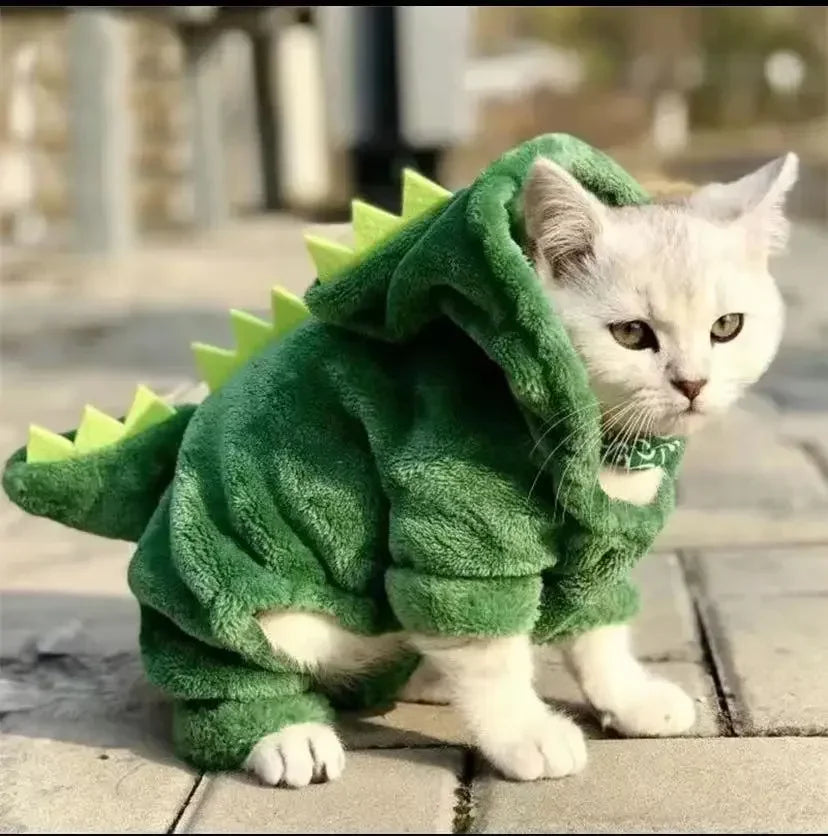 Fleece Dinosaur Pet Hoodie