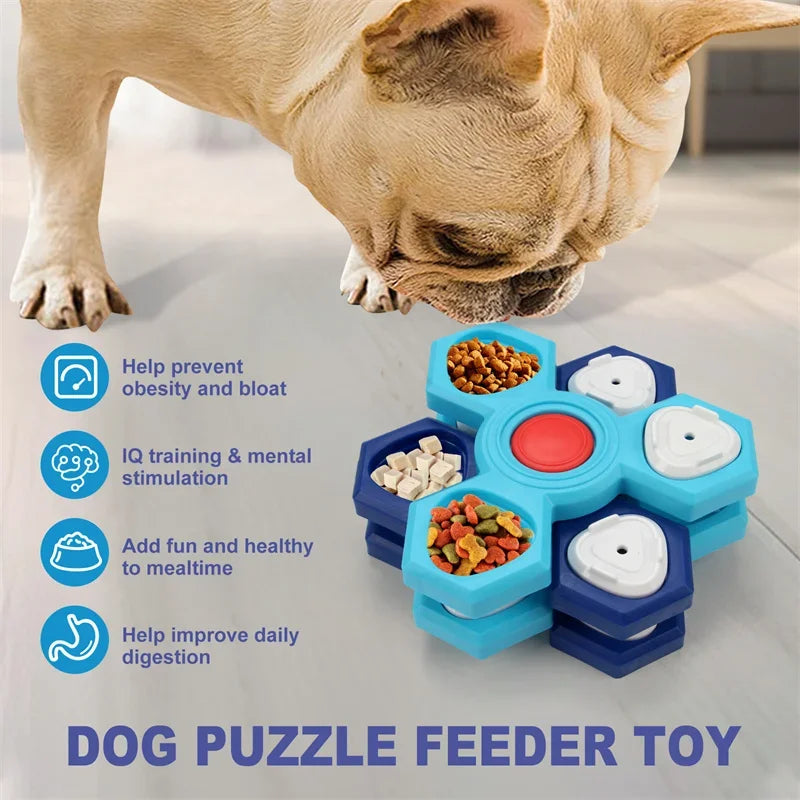 Spinning-Layer Dog Treat Puzzle in Three Options