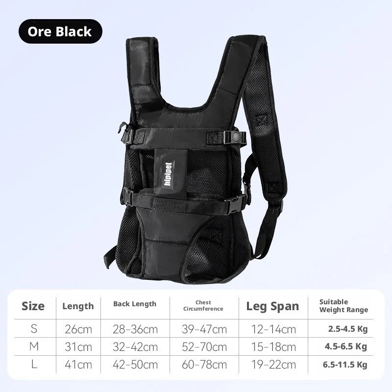 Chest-Worn Legs-Out Pet Carrier with Adjustable Straps