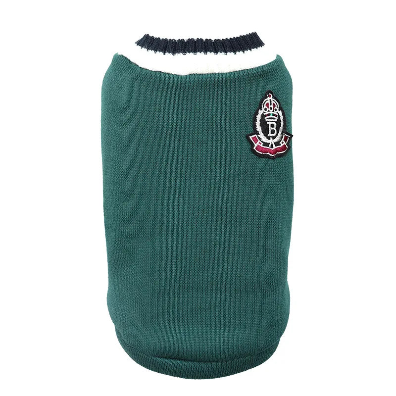 Collegiate Stripe-Trim Pet Sweater