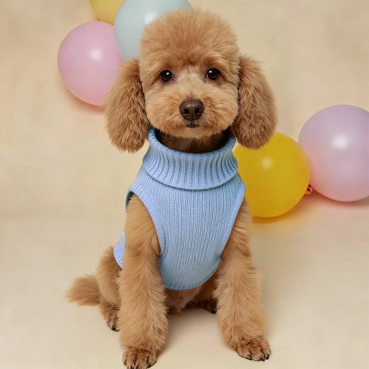 Cable-Knit Pet Turtleneck Sweater