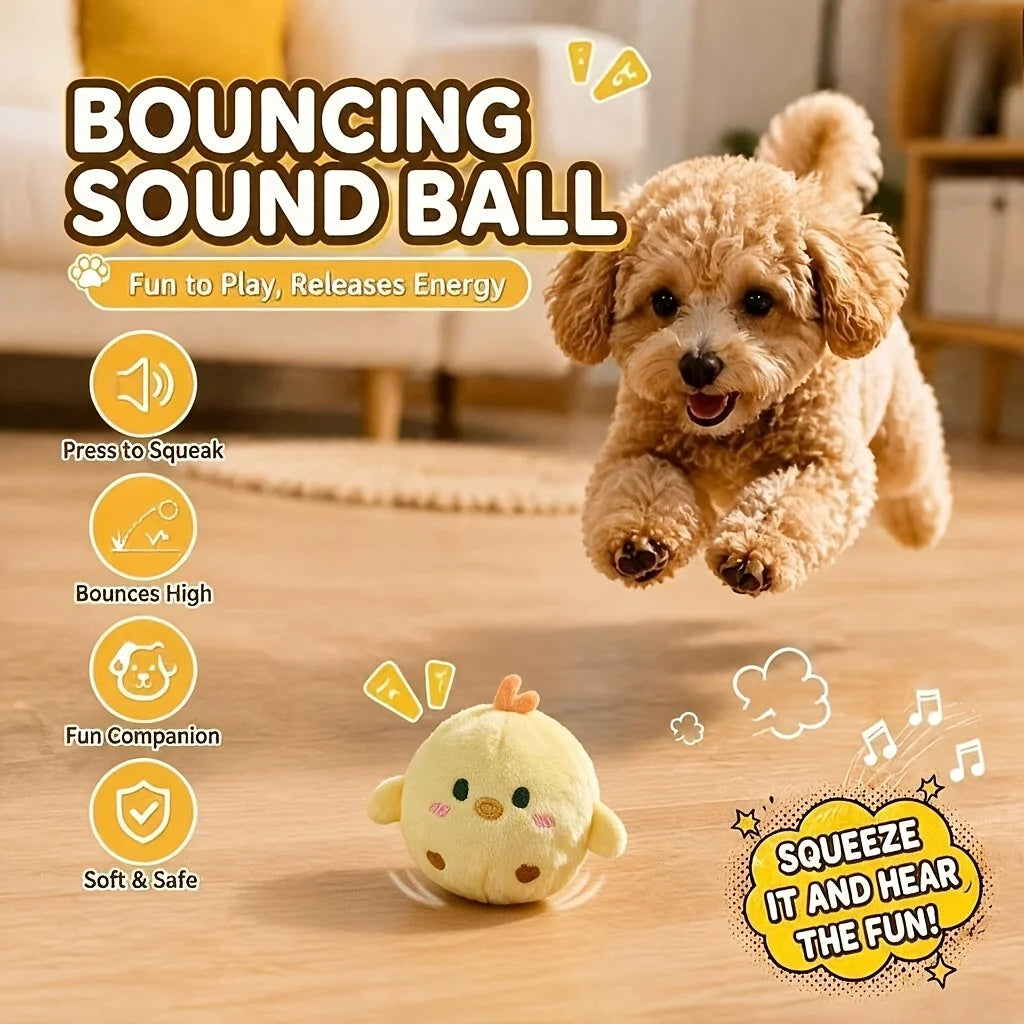 Yellow Chick Squeaky Ball Dog Toy