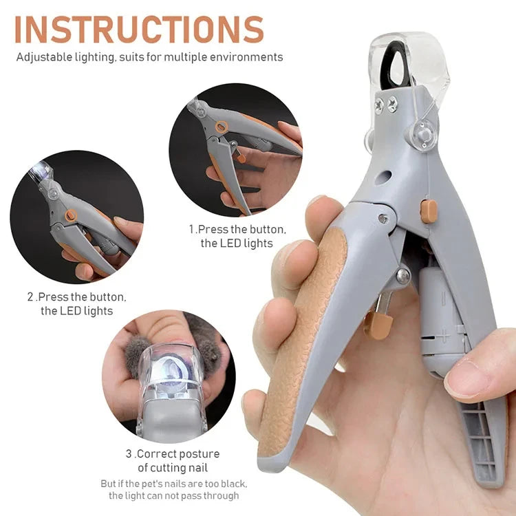 LED Pet Nail Clippers for Cats & Dogs