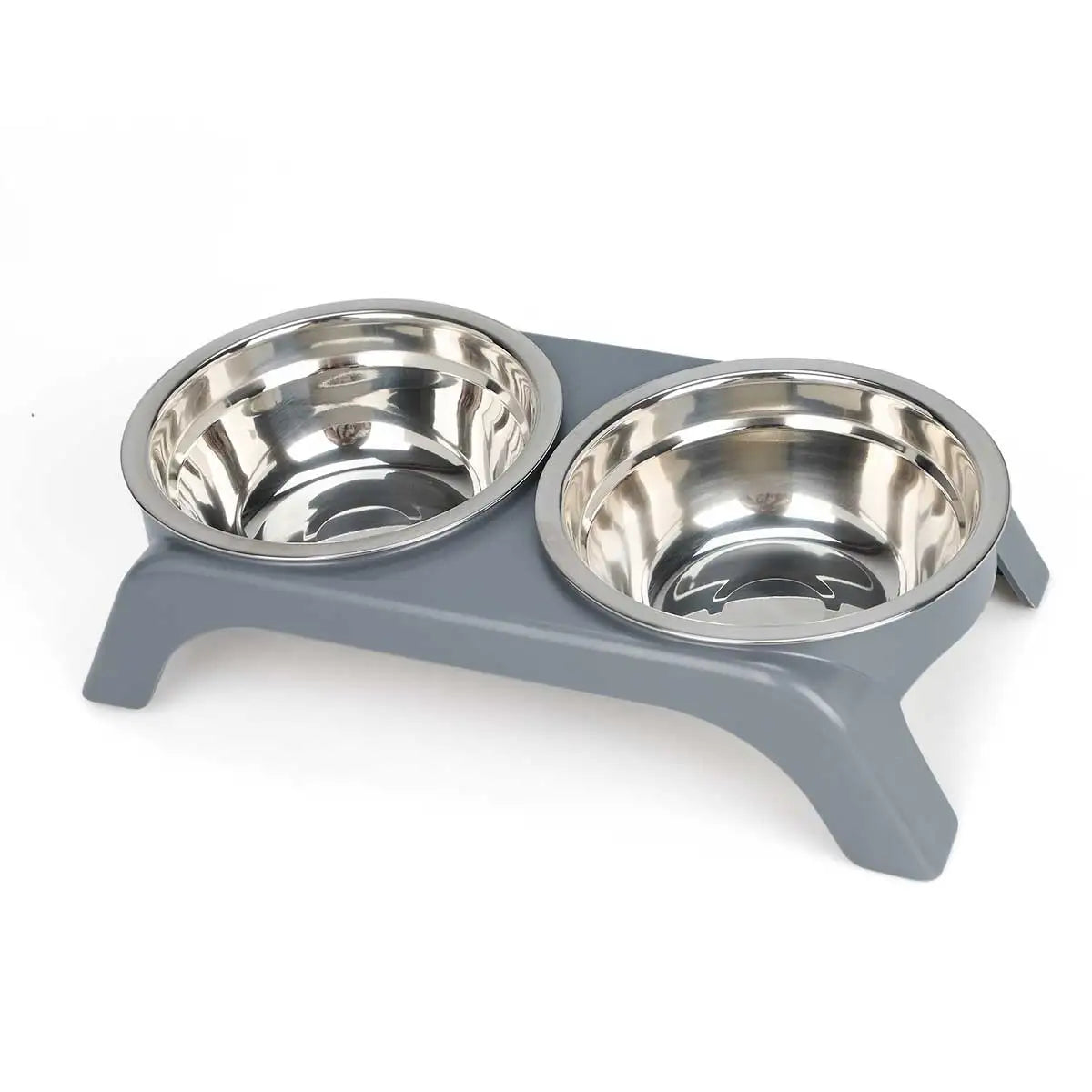 Elevated Double-Bowl Pet Feeder in Black or Gray